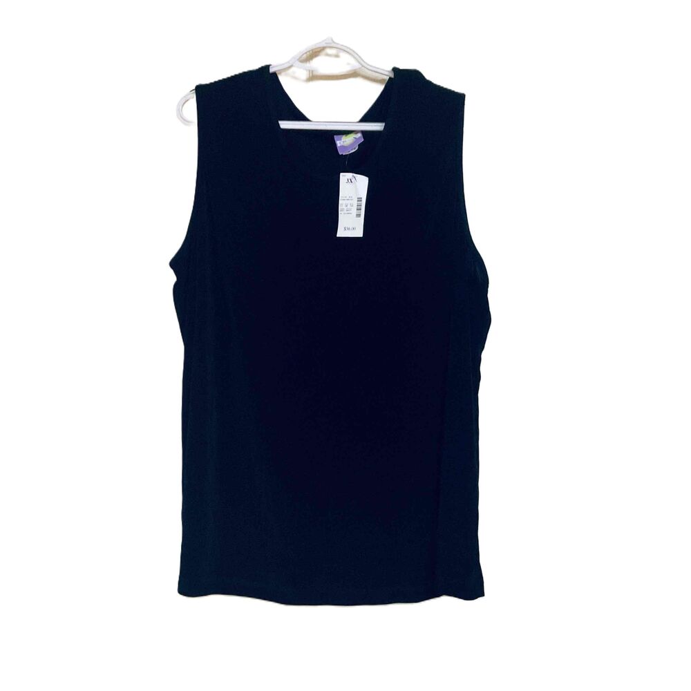 CMshap Black Sleeveless V-Neck Solid Blouse Size 3X